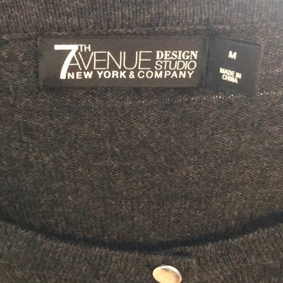 7th Avenue New York & Company Women's Medium Gray Cardigan Sweater - Picture 4 of 7